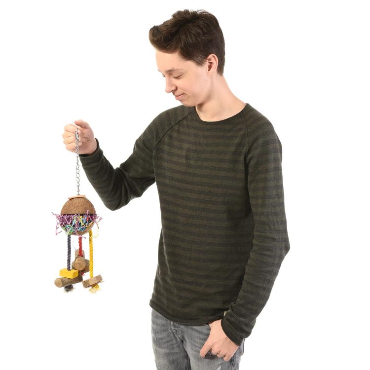 Kokosowa Niespodzianka- zabawka dla średnich i większych papug od ParrotPlanet.pl