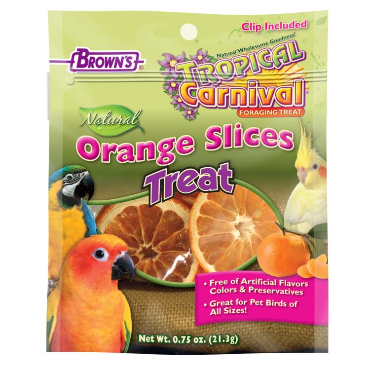 Browns Tropical Carnival Natural Orange Slices Pet Bird Treats - Plastry pomarańczy - naturalna witamina C dla wszystkich papug 21g od ParrotPlanet.pl