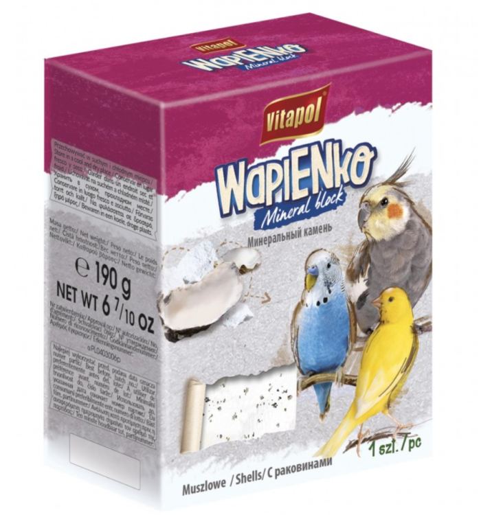 Vitapol Wapienko Kostka XL z Muszlami 190 g – Kostka Wapienna dla Papug od ParrotPlanet.pl