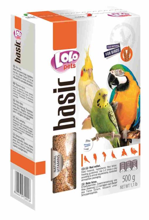 LoLo Pets BASIC Millet RED 500g proso czerwone ziarno od ParrotPlanet.pl