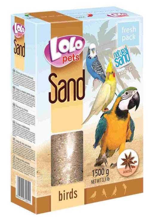 LoLo Pets SAND- Piasek ANYŻOWY dla papug z muszelkami 1,5 kg od ParrotPlanet.pl