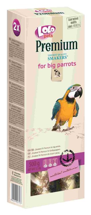 LoLo Pets PREMIUM- SMAKERSY OWOCOWE Z KORĄ CYNAMONOWĄ DLA DUŻYCH PAPUG 0,5 kg  od ParrotPlanet.pl