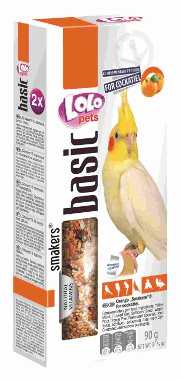 LoLo Pets Basic -Smakers DEDYKOWANY DLA NIMFY POMARAŃCZOWY 90g (2x45g) od ParrotPlanet.pl