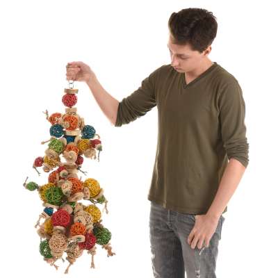Zabawka JAVA z piłkami L - Niemal 3 kg zabawka dla średnich i dużych papug od ParrotPlanet.pl