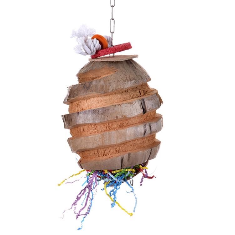 Kokosowy Whoopy - naturalna zabawka dla dużych papug od ParrotPlanet.pl