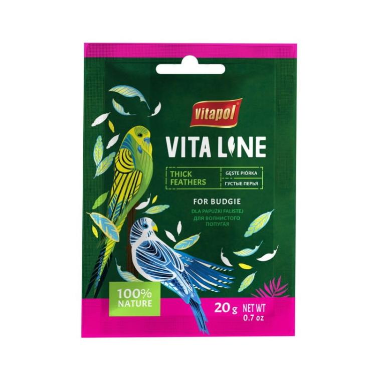 Vitapol VITALINE Gęste Piórka 20g – suplement na okres pierzenia papug od ParrotPlanet.pl