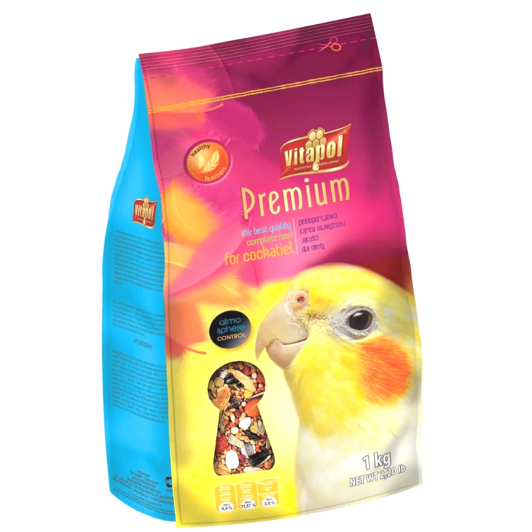 Vitapol Premium Mieszanka dla Nimf 1 kg – Pełnoporcjowa Karma z Owocami, Warzywami i Ekstrudatem od ParrotPlanet.pl