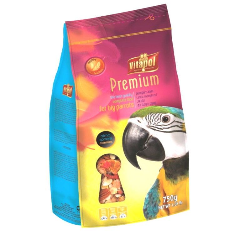 Vitapol Premium - Mieszanka dla dużych papug 750g od ParrotPlanet.pl
