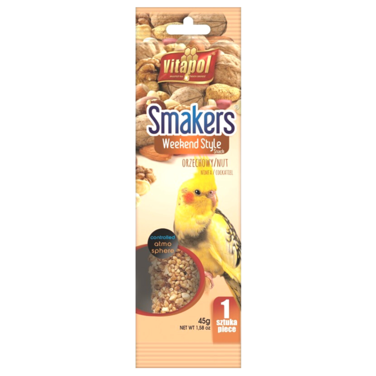 Vitapol -Smakers dla nimfy - Kolby ORZECHOWE -weekend style 45g od ParrotPlanet.pl