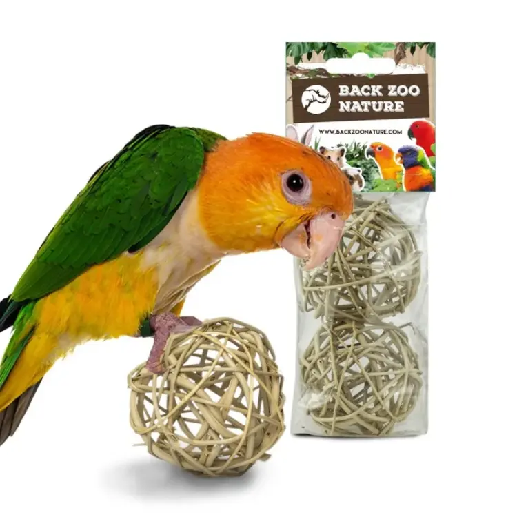 Naturalne Piłki Wiklinowe Średnie - zabawka do łapki 2szt od ParrotPlanet.pl