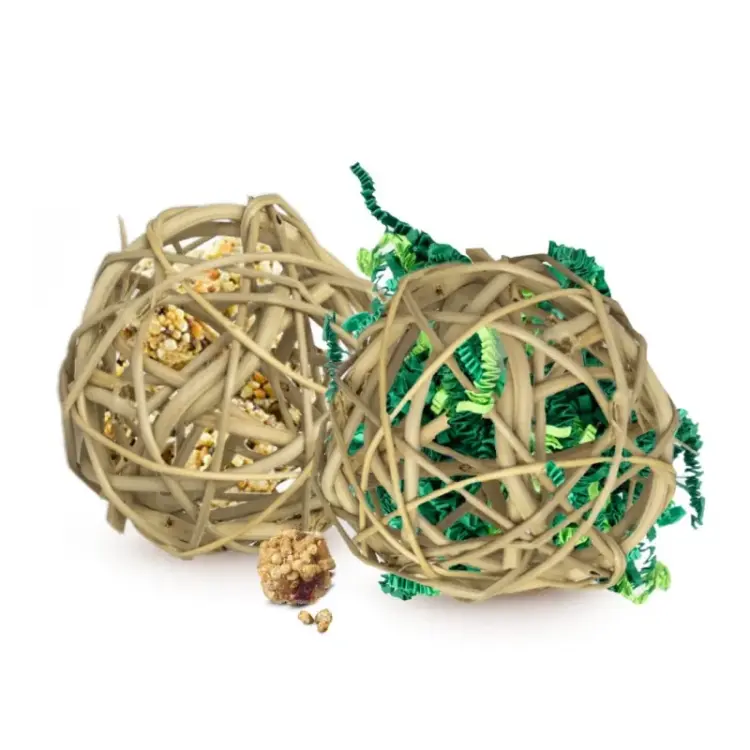 Naturalne Piłki Wiklinowe Średnie - zabawka do łapki 2szt od ParrotPlanet.pl