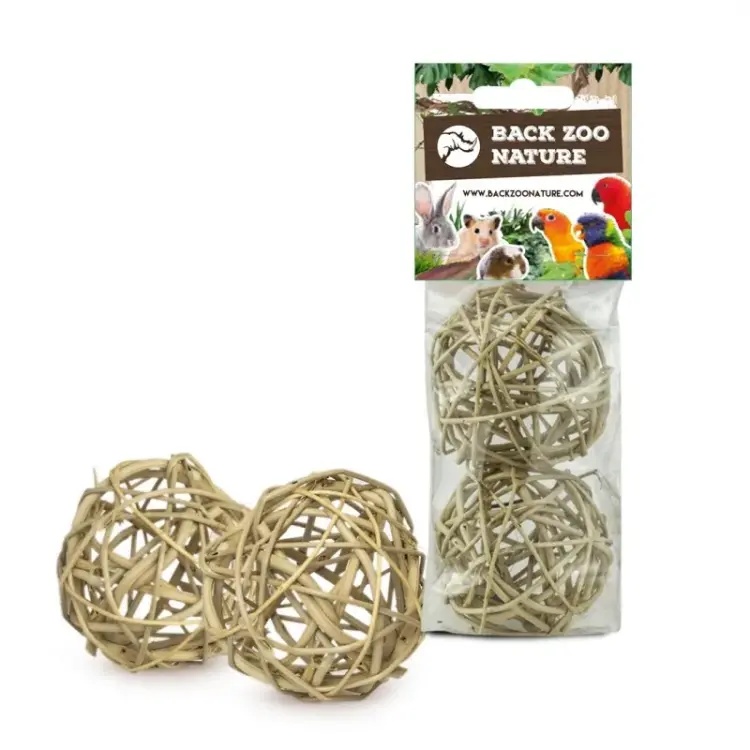 Naturalne Piłki Wiklinowe Średnie - zabawka do łapki 2szt od ParrotPlanet.pl