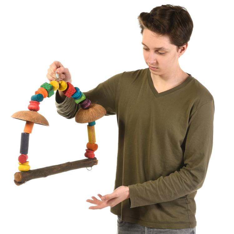 KoLoroWa Huśtawka z kokosem dla dużych papug  od ParrotPlanet.pl