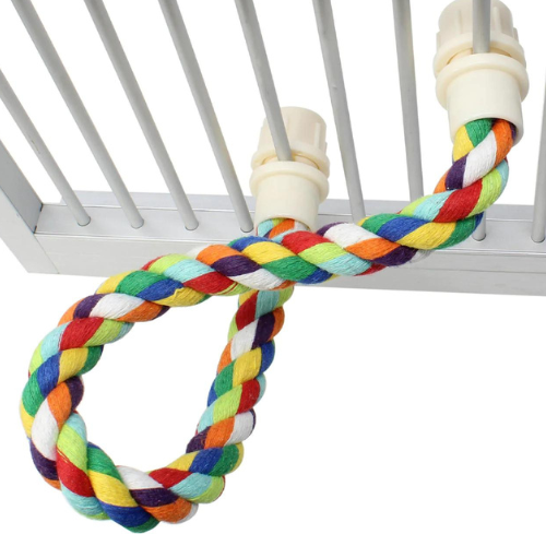 ZIG ZAG - Kolorowa Żerdka Bawełniana rozm.S - dla małych papug od ParrotPlanet.pl