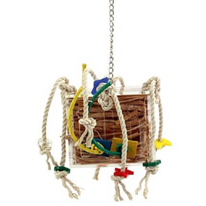 Crazy Acrylic Box S – Wielorazowa Zabawka Foragingowa dla Nimf i Mniejszych Papug od ParrotPlanet.pl