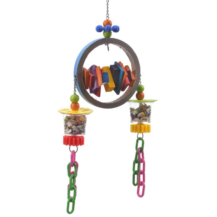 Kolorowy Bagiel | Zabawka dla Średnich i Dużych Papug | Zabawa Stymulacja i Żerowanie w Jednym! od ParrotPlanet.pl 
Zabawka karmin dla amazonki żako kakadu ary