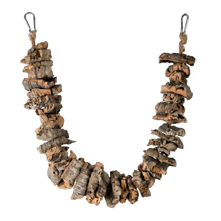 Naturalna huśtawka | gryzak z kory Dębu korkowego | Most dla papug małych i średnich i dużych XL | korek dla papugi od ParrotPlanet.pl