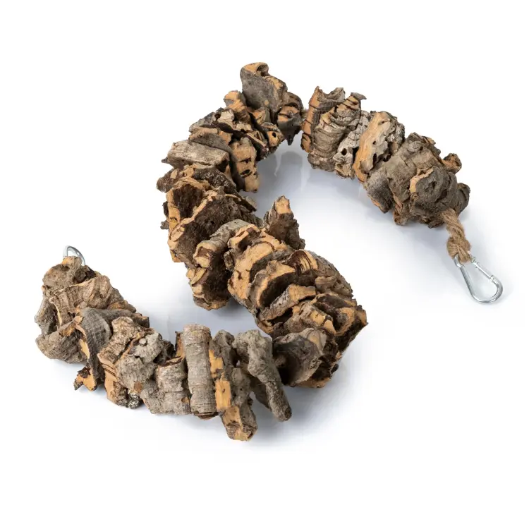 Naturalna huśtawka | gryzak z kory Dębu korkowego | Most dla papug małych i średnich i dużych XL | korek dla papugi od ParrotPlanet.pl