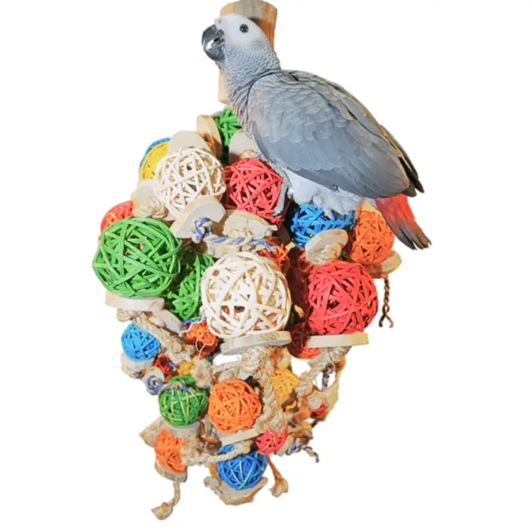 Zabawka JAVA z piłkami L - Niemal 3 kg zabawka dla średnich i dużych papug od ParrotPlanet.pl