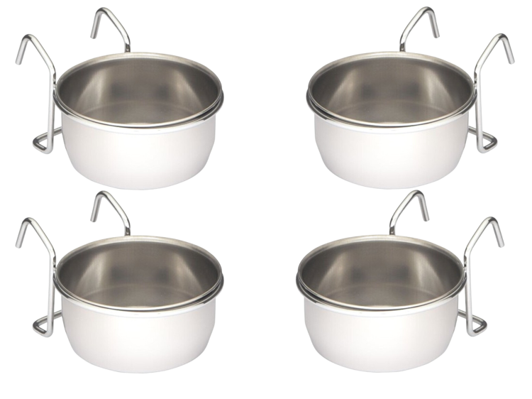 Zestaw 4 Metalowych miseczek dla papug 140 ml w cenie 3 od ParrotPlanet.pl