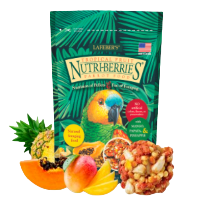 Lafeber NutriBerries Tropical Fruit- Pokarm: ziarno z owocami tropikalnymi w kształcie kuleczek dla średnich i dużych papug 28g PRÓBKA od ParrotPlanet.pl
