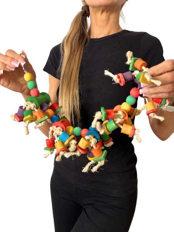 Happy Fun - kultowa drewniana zabawka dla wszystkich papug od ParrotPlanet.pl