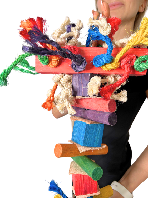 Papuga na Gigancie II - OGROMNA zabawka dla dużych papug rozm.XXL od ParrotPlanet.pl