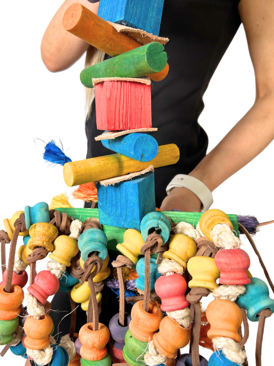 Papuga na Gigancie II - OGROMNA zabawka dla dużych papug rozm.XXL od ParrotPlanet.pl