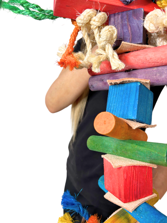 Papuga na Gigancie II - OGROMNA zabawka dla dużych papug rozm.XXL od ParrotPlanet.pl