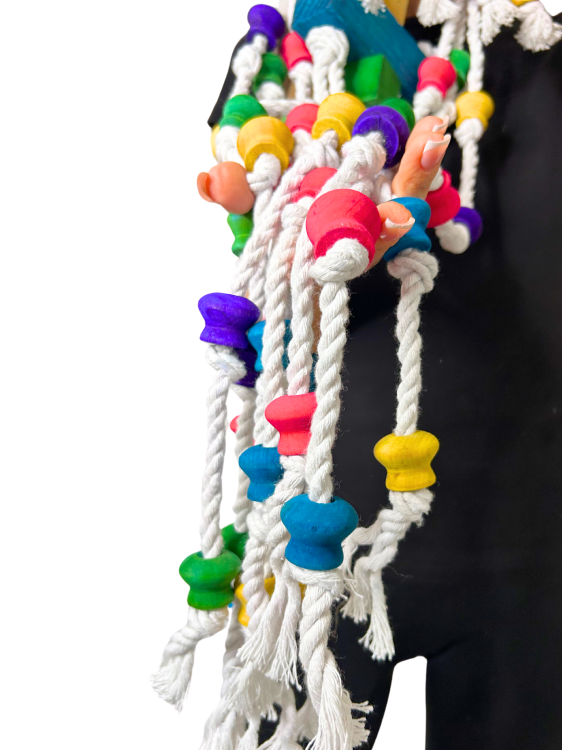 Longer | Ogromna zabawka | 100cm Drewnianej, Kolorowej Frajdy do chrupania | dla dużych papug od ParrotPlanet.pl