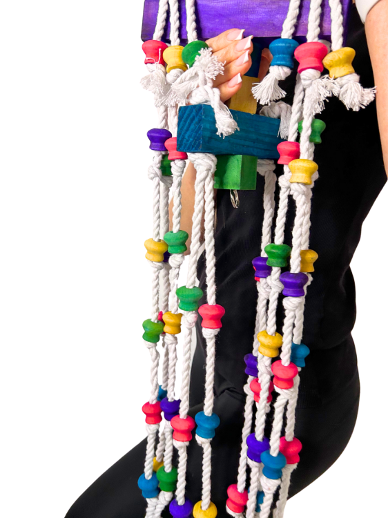 Longer | Ogromna zabawka | 100cm Drewnianej, Kolorowej Frajdy do chrupania | dla dużych papug od ParrotPlanet.pl