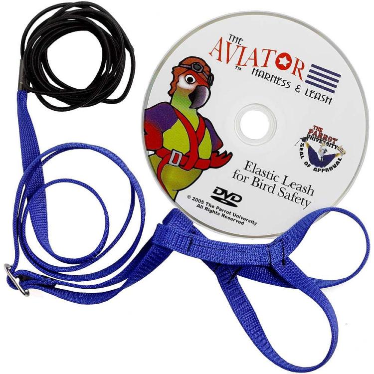 Szelki dla papug Aviator XXXS Niebieskie od ParrotPlanet.pl