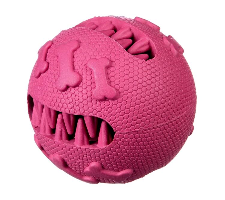 Piłka na Przysmaki dla psów –Interaktywna Miska - Różowa, 7.5 cm od ParrotPlanet.pl