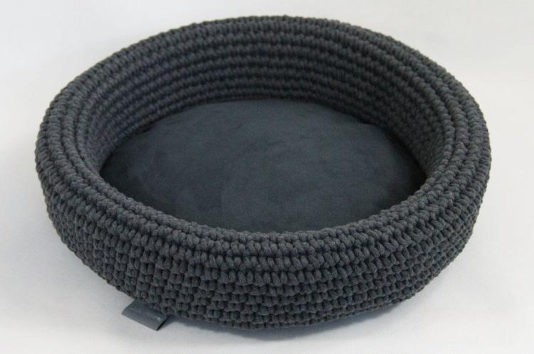 Ręcznie Robione Legowisko ze Sznurka Grafit od parrotplanet_2.jpg