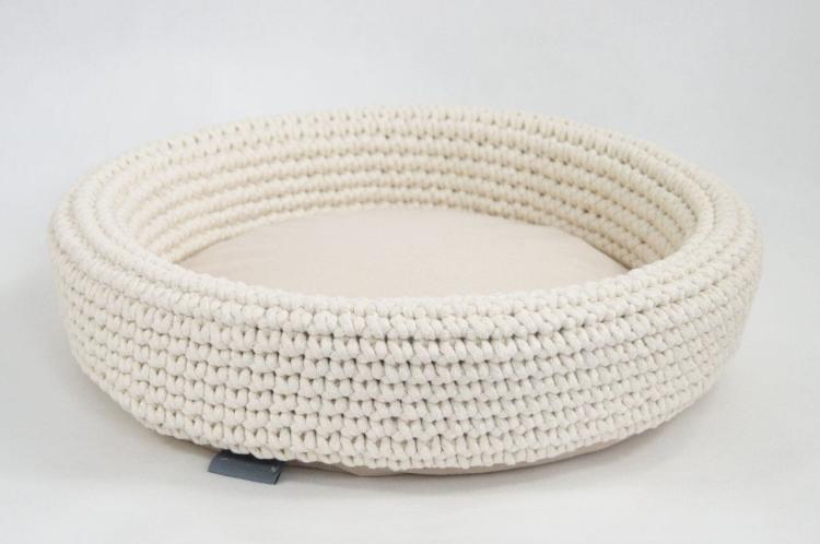 Parrotplanet - Ręcznie Robione Legowisko ze Sznurka Dla Kota - Ecru od parrotplanet_2.jpg