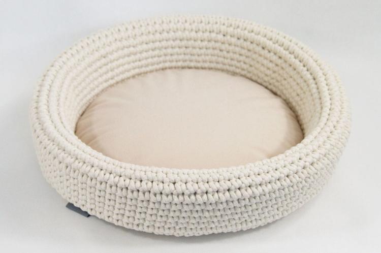 Parrotplanet - Ręcznie Robione Legowisko ze Sznurka Dla Kota - Ecru od parrotplanet_3.jpg