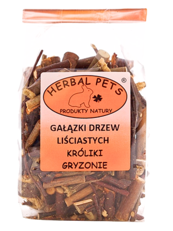 Gałązki drzew liściastych – naturalny sposób na zdrowie zębów i układu pokarmowego dla królików i gryzoni 75g od ParrotPlanet.pl