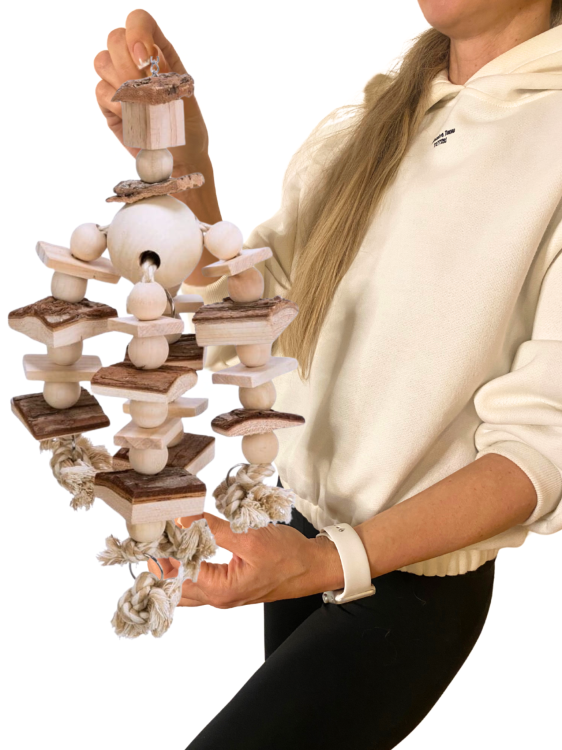 Kolorowy Sznur z Koralikami – Radosna Zabawka dla papug od ParrotPlanet.pl