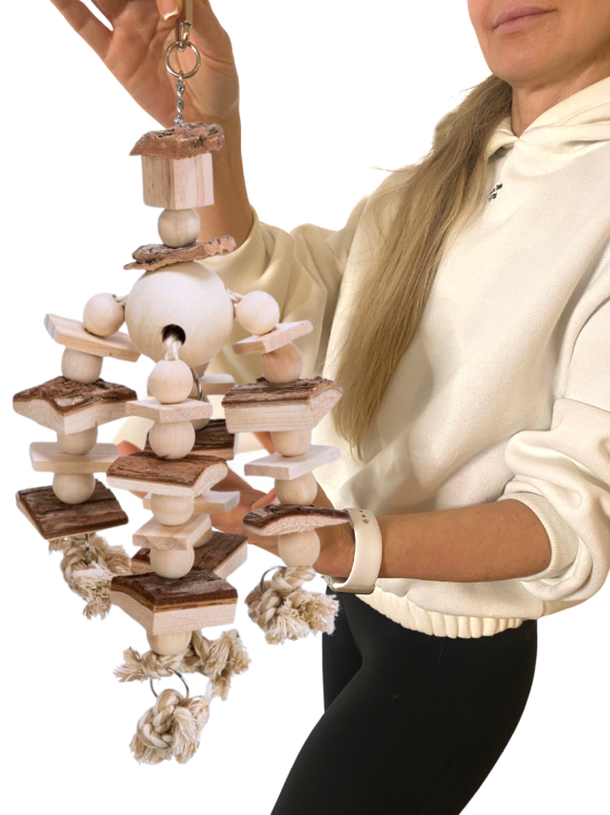 Kolorowy Sznur z Koralikami – Radosna Zabawka dla papug od ParrotPlanet.pl