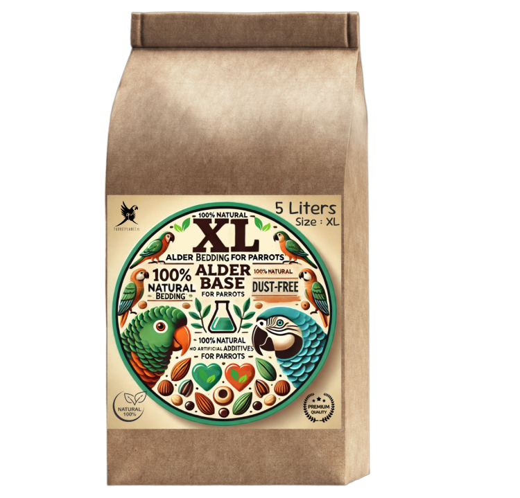 Olchowe Zrębki, Rozmiar XL – Naturalne Podłoże dla Dużych Papug, 5 litrów od ParrotPlanet.pl