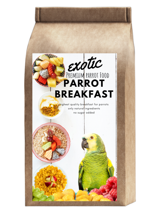 HOT EXOTIC Parrot Breakfast - Papuzie danie śniadaniowe, lub obiadowe na ciepło dla wszystkich papug 150g od ParrotPlanet.pl