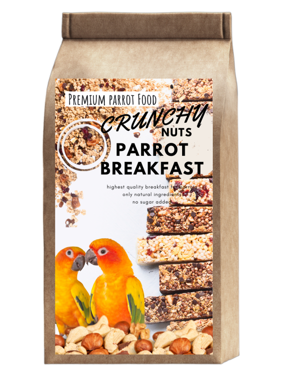 Crunchy Nuts Parrot Breakfast - Papuzie danie śniadaniowe, lub obiadowe na ciepło lub zimno dla wszystkich papug 100g od ParrotPlanet.pl