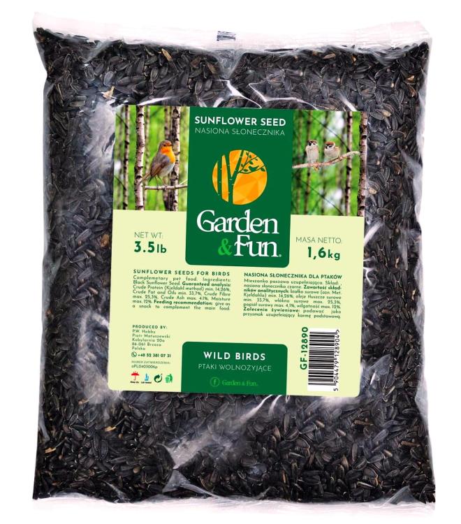 Nasiona słonecznika czarnego dla ptaków - 1,6 kg od ParrotPlanet.pl