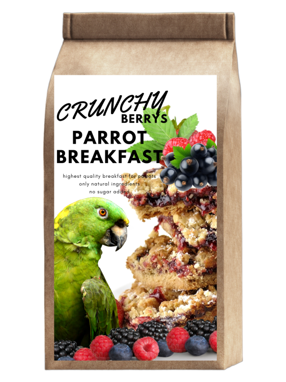 Crunchy Berry Parrot Breakfast - Papuzie danie śniadaniowe, lub obiadowe na ciepło lub zimno dla wszystkich papug 100g od ParrotPlanet.pl