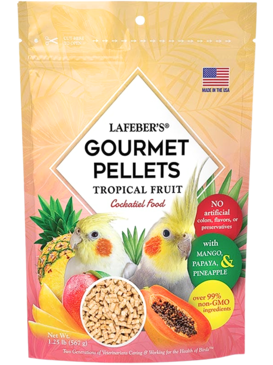 Lafeber Gourmet Pellets - Tropical Fruit - Cockatiel -Zbilansowany pokarm: granulat z owocami dla nimf 56g PRÓBKA od ParrotPlanet.pl