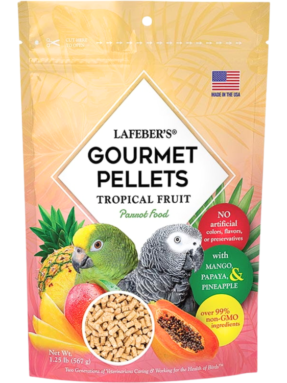 Lafeber Gourmet Pellets - Tropical Fruit - Parrots -Zbilansowany pokarm: granulat z owocami dla dużych papug 56G PRÓBKA  od ParrotPlanet.pl