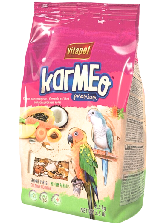 Vitapol Karmeo Premium - Mieszanka ziaren- Pokarm codzienny dla średnich papug 2,5kg od ParrotPlanet.pl