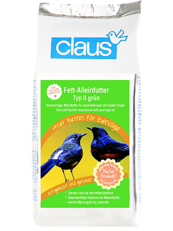 Claus Fett-Alleinfutter II grün - Kompletna karma miękka z bardzo wysoką zawartością białek zwierzęcych 500g od ParrotPlanet.pl