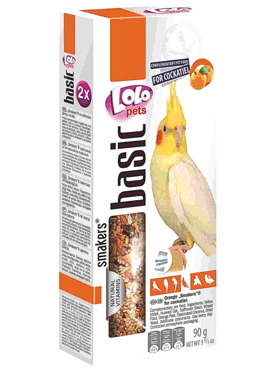 LoLo Pets Basic -Smakers DEDYKOWANY DLA NIMFY POMARAŃCZOWY 90g (2x45g) od ParrotPlanet.pl