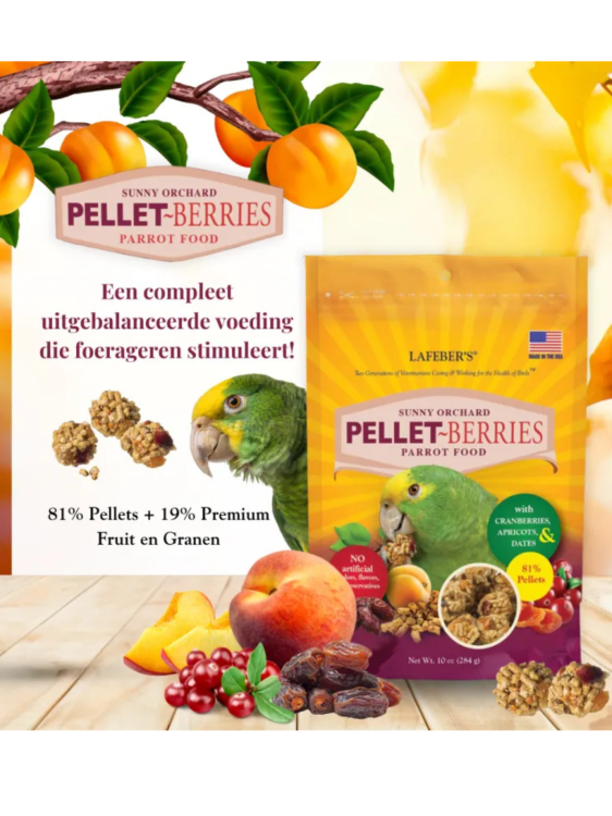 Lafeber Pellet-Berries Sunny Orchard - Pokarm w kształcie kuleczek dla średnich i dużych papug 284g od ParrotPlanet.pl